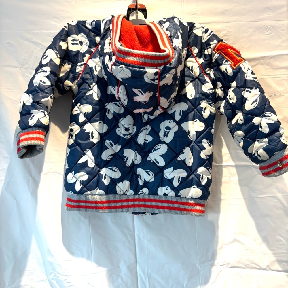 Disney Mickey Mouse Puffer Jacket Navy White sees SZ 3T NWOT - Picture 3 of 15